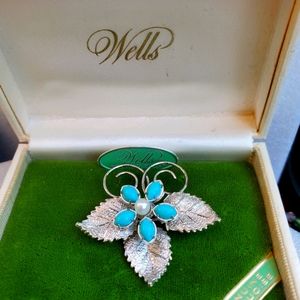 Wells Torquiose Sterling Pin